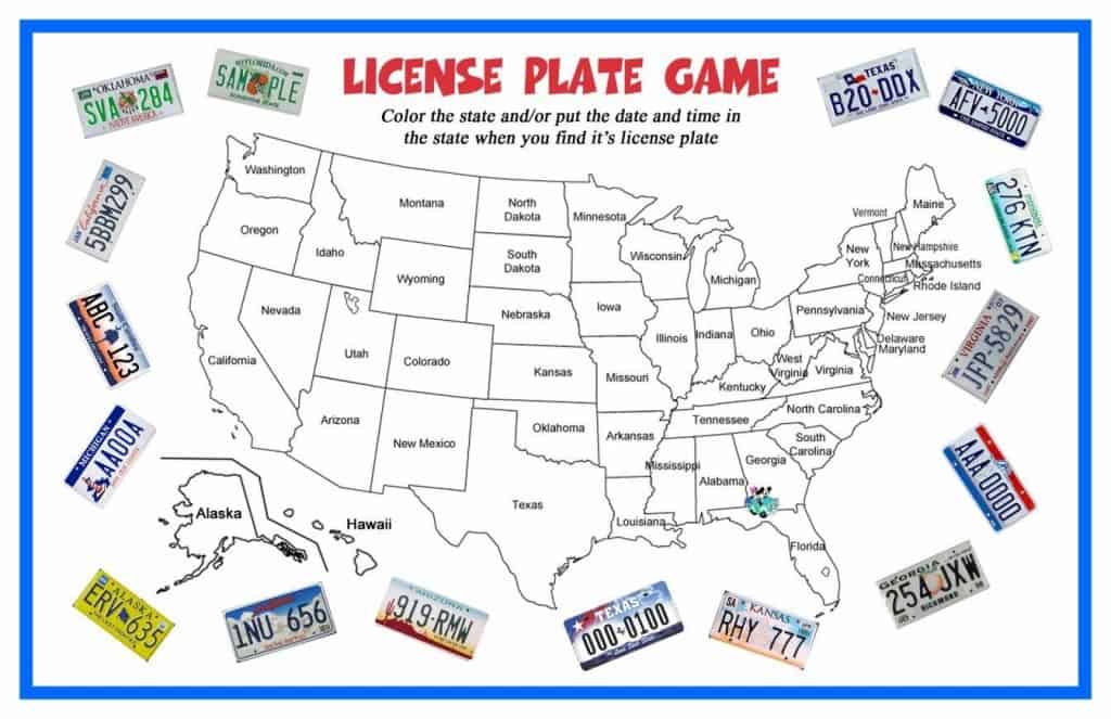 It is a picture of Breathtaking License Plate Bingo Printable This is a photo of Breathtaking License Plate Bingo Printable